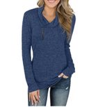 Womens Pullover Sweatshirt Long Sleeve Solid Color Casual Fit Fall Winter Wear ready to ship