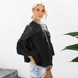 Lace Panel Hollow Out T Shirt for Women Casual Fit Short Sleeve Solid Color Spring and Summer Wear