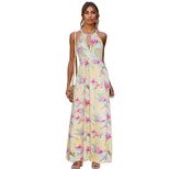 Sleeveless V Neck Floral Maxi Dress for Women Summer Casual Style Available in Multiple Sizes Wholesale Ready to Ship
