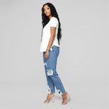 Distressed Womens Jeans Casual Fit Mid Rise Cotton Fabric Available in Multiple Sizes Wholesale factory direct