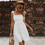 Spring Womens Casual Knit Dress Elegant Sleeveless Solid Color Short Skirt Perfect for Office We