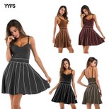 Womens Striped Knit Maxi Dress Sleeveless Flowy Comfortable Fabric Summer Casual Wear Wholesale