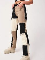 High Waisted Color Block Denim Jeans for Women Stylish Design Comfortable Fit Versatile for Casual Wear Wholesal
