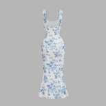 Floral Maxi Dress Sexy Sleeveless High Waist Bodycon Fit Summer Casual Wear Wholesale Available