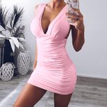 Sleeveless Deep V Backless Dress 4 Colors Sexy Design Perfect for Nightclubs Wholesale Available