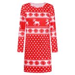Fashionable Long Sleeve Womens Dress Christmas Print Autumn Winter Style Perfect for Holiday Par
