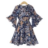 Plus Size Chiffon Floral Dress Loose Fit V Neck Waist Cinching Casual Wear for Petite Women Read