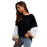Knitted Patchwork Sweater Stylish Design Comfortable Fit Warm Fabric Autumn Winter Fashion for Women OEM Availab