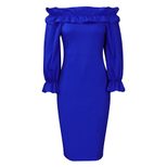 Off Shoulder Long Sleeve Dress Elegant Fit Plus Size Autumn Fashion Perfect for Parties and Even