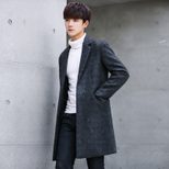 Mens Wool Blend Overcoat Slim Fit Mid Length Jacket Casual Style for Autumn Winter