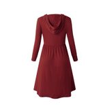 Hooded Long Sleeve Maxi Dress for Women Solid Color Casual Winter Wear custom packaging