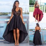 Fashionable Sequin V Neck Spliced Evening Dress Womens Sleeveless Design Elegant Style Perfect f