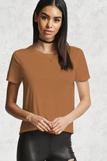 Womens Summer T Shirt Casual Short Sleeve Loose Fit Solid Color Round Neck Side Split Perfect fo
