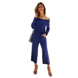 Casual Womens Jumpsuit Solid Color Asymmetrical Shoulder Comfortable Fit Early Autumn Style Whol