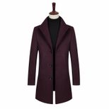 Single Breasted Mid Length Woolen Coat Stand Collar Casual Style Autumn Winter Fashion Wholesale
