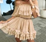 Sexy Womens Dress Off Shoulder Ruffle Hem Cake Style Perfect for Parties and Events Wholesale Av