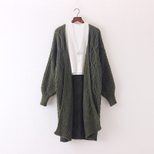 Long Oversized Chunky Knit Sweater Womens Pullover with Puff Sleeves Cable Knit Design Plus Size