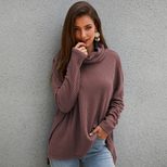 High Neck Womens Knit Sweater European and American Fashion Autumn Winter Style Custom Design Wholesale Availabl