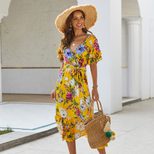 Bohemian Print Tie Dress for Women Summer Style Lightweight Fabric Available in Multiple Sizes Wholesale Ready