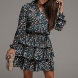 Floral Print V Neck Cake Dress for Women Casual Fit Lightweight Fabric Perfect for Spring and Summer Wholesale