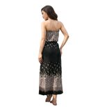Floral Print Strapless Maxi Dress Bohemian Style Beach Vacation Lightweight Fabric Wholesale Ava
