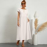 Elegant Long Casual Dress for Women Fashionable Comfortable Versatile Ideal for Home and Travel