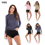 Womens Long Sleeve Knit T Shirt Solid Color Round Neck Casual Style Perfect for Everyday Wear Wh