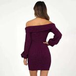 Off Shoulder Lantern Sleeve Backless Dress Sexy Fit Available in 6 Colors Wholesale with Low MOQ