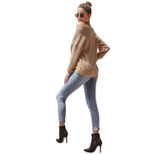 Asymmetrical Shoulder Long Sleeve Sweater Stylish Versatile Comfortable Casual Wear for Women Wh