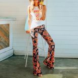 High Waist Wide Leg Pants Retro Floral Print Casual Style for Women Available in Multiple Sizes Wholesale