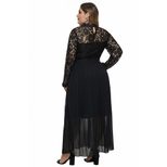 Plus Size Lace Hollow Out High Neck Long Sleeve Dress for Autumn Spring Wholesale fast shipping ready to ship