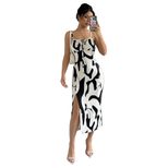 Womens Midi Dress Cow Print Elegant Style Sleeveless Spring Summer Collection Wholesale Availabl