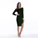 Knit Bodycon Dress Off Shoulder Neckline Circle Hem Side Slit Spring Fashion for Women Wholesale