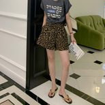 Leopard Print High Waisted Shorts Slim Fit Elastic Waist Comfortable Fabric Casual Summer Wear W