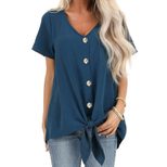 Womens Sleeveless V Neck Cardigan Solid Color Button Closure Knot Detail Casual Wear for Summer