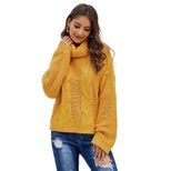 Plus Size Turtleneck Sweater for Women Loose Fit Long Sleeve Solid Color Cozy Knit Autumn Winter Casual Wear