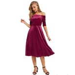 Off Shoulder Pleated Dress for Women Casual Style Spring and Summer Wear custom packaging