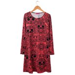 Womens Long Sleeve Christmas Dress with Skull Pumpkin Print Casual Autumn Winter Style in Multiple Sizes