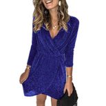 V Neck Irregular Sequin Evening Dress for Women Elegant Party Wear Available in Multiple Sizes Wholesale Supply