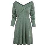 Long Sleeve V Neck Dress for Women Casual Fit Comfortable Fabric Autumn Winter Collection