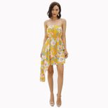 Irregular Floral Print Strapless Dress Womens Vacation Wear Elegant Evening Gown Wholesale Avail