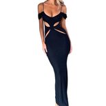Elegant High Waisted Maxi Dress Spring Summer Collection Sophisticated Style Perfect for Parties