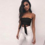 Sexy Back Zipper Crop Top Adjustable Straps Form Fitting Autumn Fashion Wholesale Available OEM