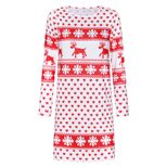 Long Sleeve Knitted Dress for Women Floral Print Comfortable Fit Autumn Winter Casual Wear