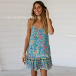 Womens Casual A Line Dress Sleeveless Round Neck Flowy Design Spring Summer Wear