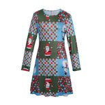 Womens Christmas Dress Santa Print Short Sleeve Comfortable Fabric custom packaging