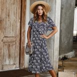 Floral Print Short Sleeve Dress for Women Casual Fit Lightweight Fabric Summer Wear