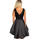 Sequin Evening Dress Sexy V Neck Sleeveless High Waist A Line Asymmetrical Hem Perfect for Parti
