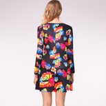 Long Sleeve Printed Dress Casual Style Autumn Winter Christmas Occasion Wholesale Available read