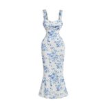 Floral Maxi Dress Sexy Sleeveless High Waist Bodycon Fit Summer Casual Wear Wholesale Available